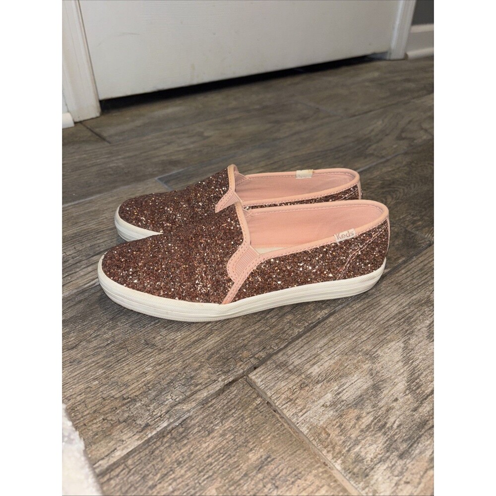 Keds Kate Spade Pink Glitter Slip On Sneakers Women’s Size 5.5